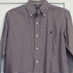 Ralph Lauren Men's Checkered Shirt in Purple and White